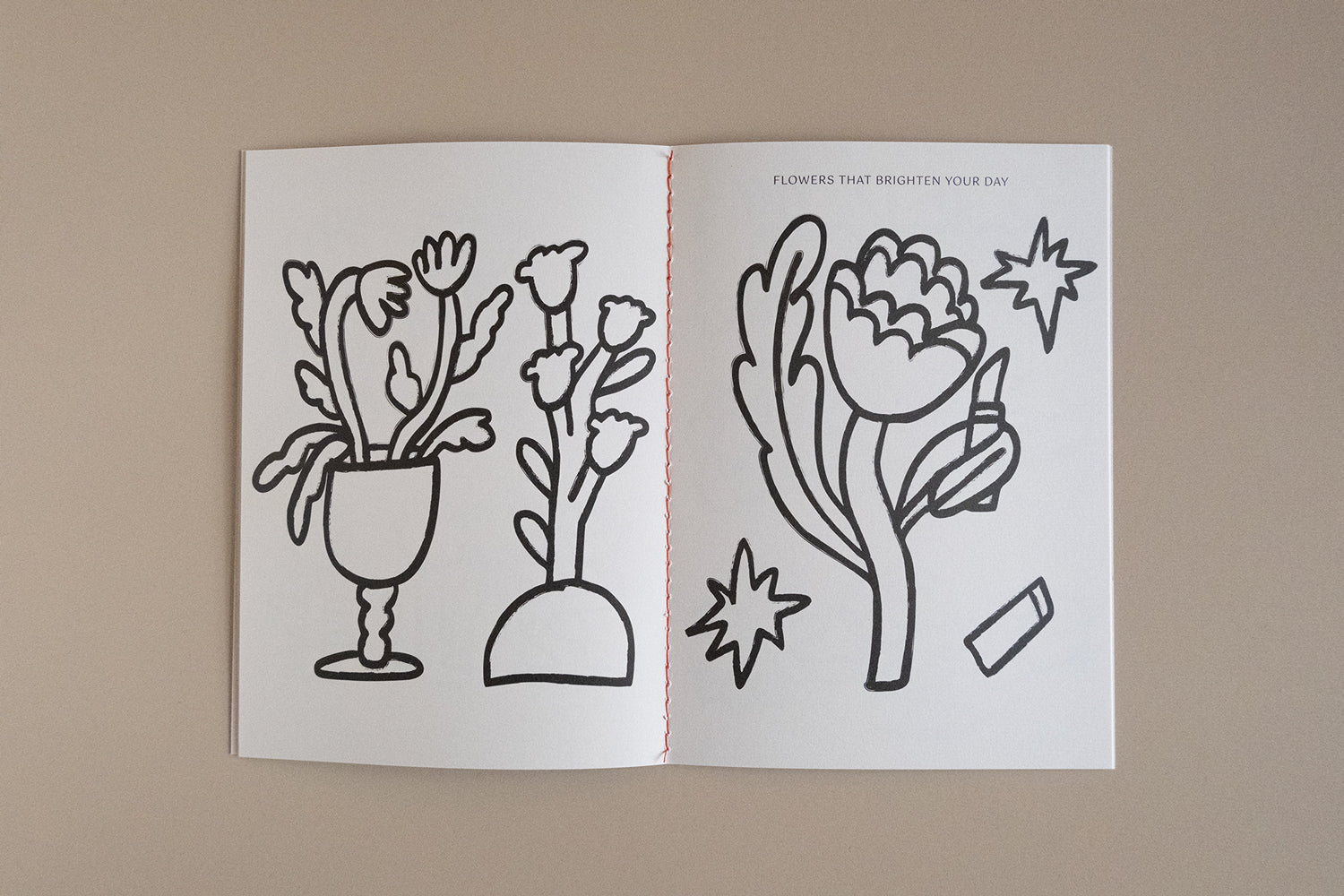 線稿著色本|花與花瓶