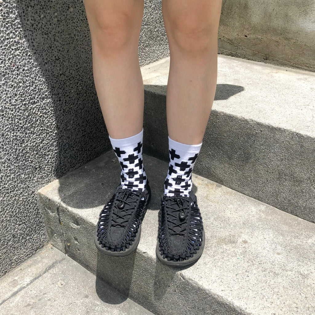 deechu brand printed cotton socks [dark brown]