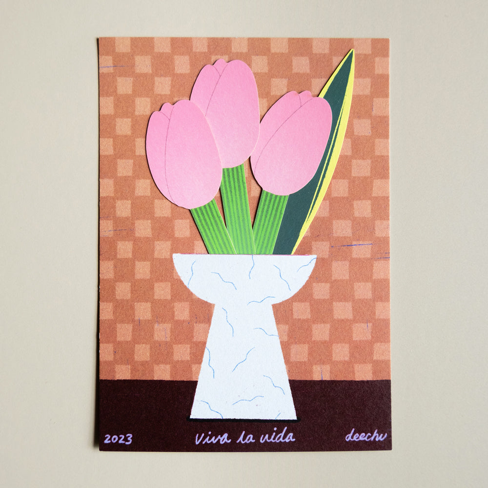 插花明信片|滿滿鬱金香