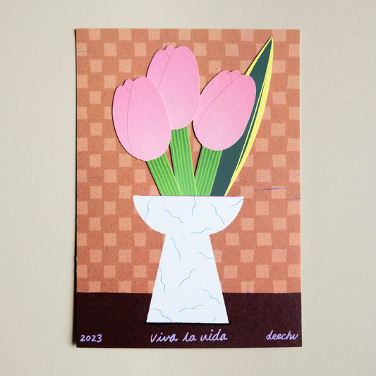 Flower arrangement postcard | Full of tulips