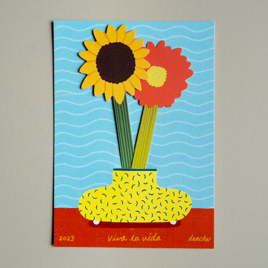 Flower arrangement postcard｜Two suns