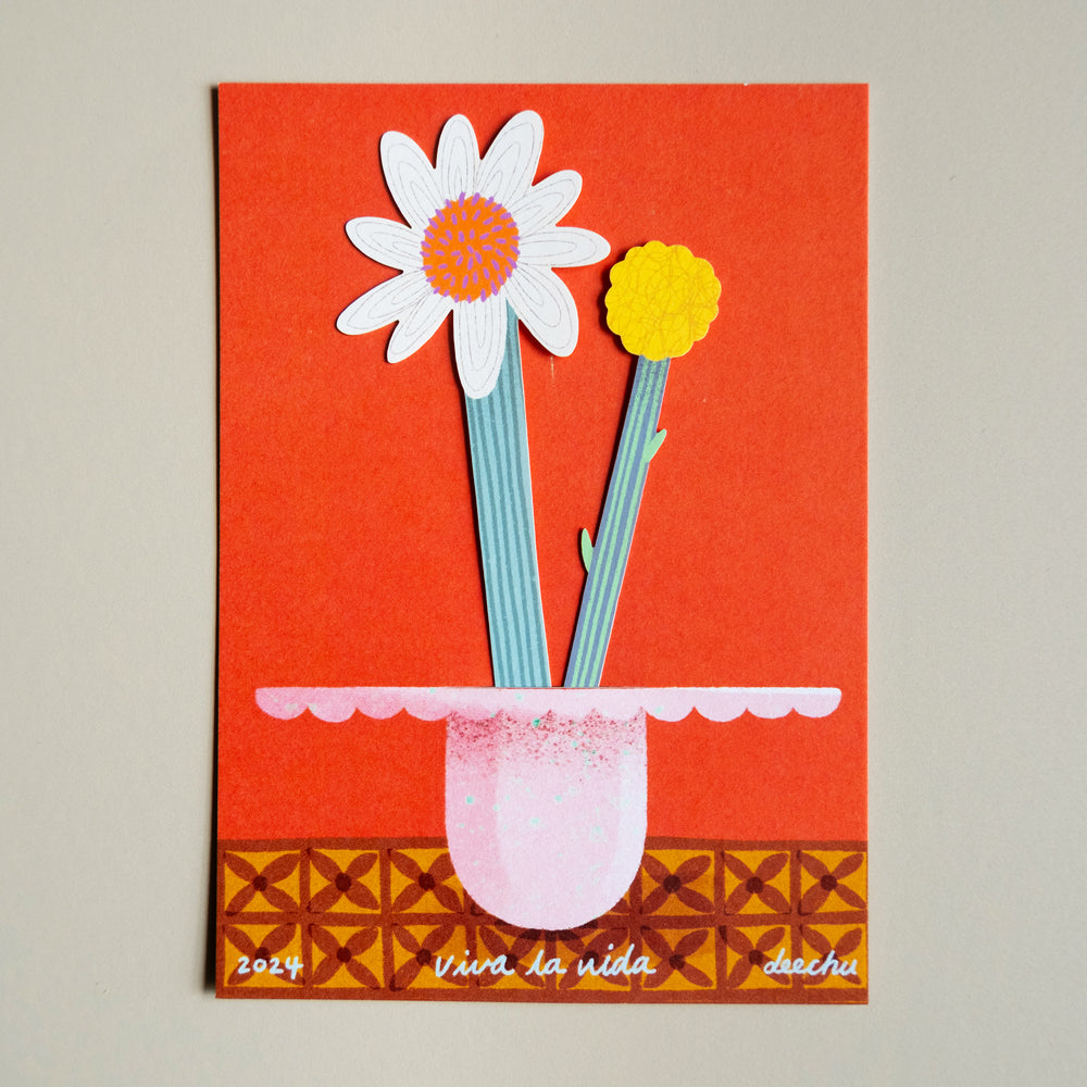 插花明信片|可愛的盛開