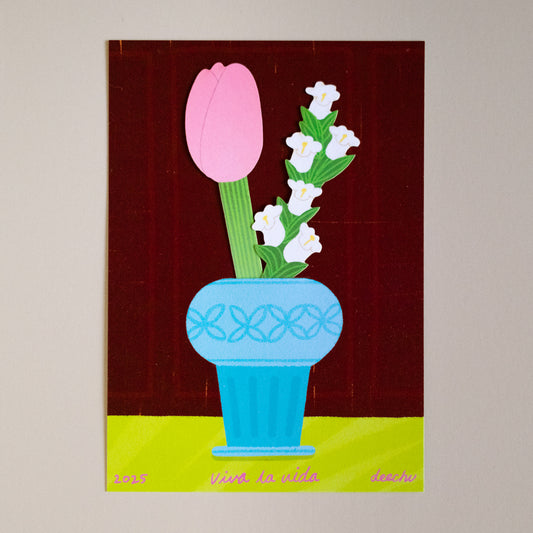 Flower Arrangement Postcard｜Classical Flower Column